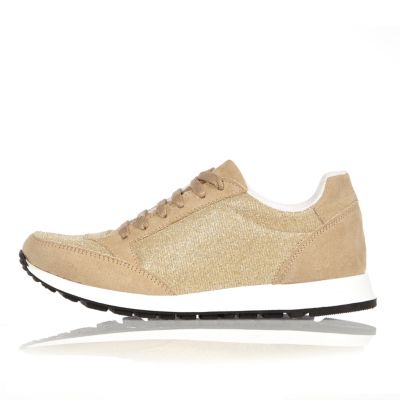 Gold glittery trainers